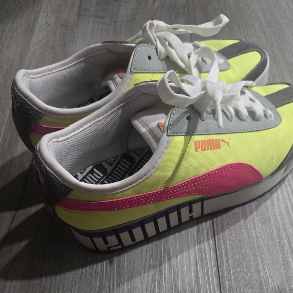 Puma Neon Yellow and Pink Sneakers - Picture 1 of 4